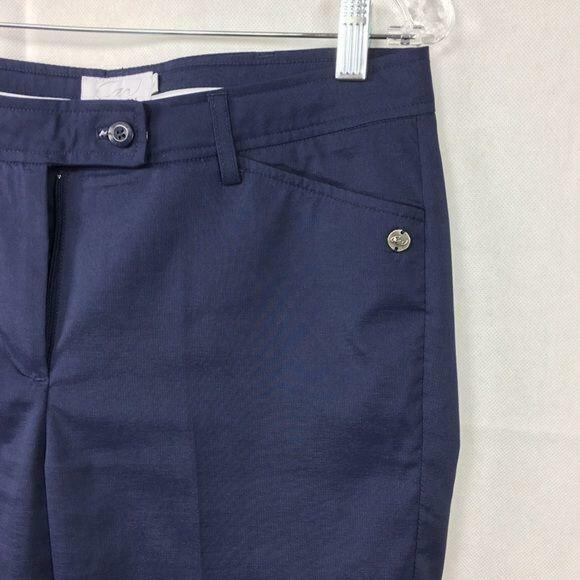 Cracked‎ Wheat Shorts Womans Sz 6 Navy Blue Golf Long Bermuda Crop Stretch - Picture 2 of 5